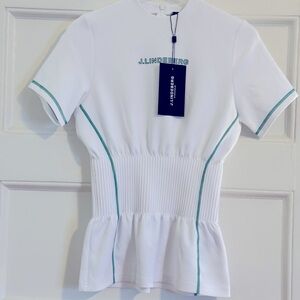J. Lindeberg Kim White Short Sleeve Top - Women’s Size Small - NWT